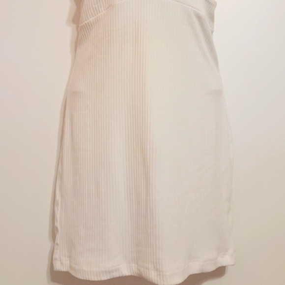 Streetwear Society White Ribbed Knit Cut Out Bodycon Dress Medium - Picture 5 of 11